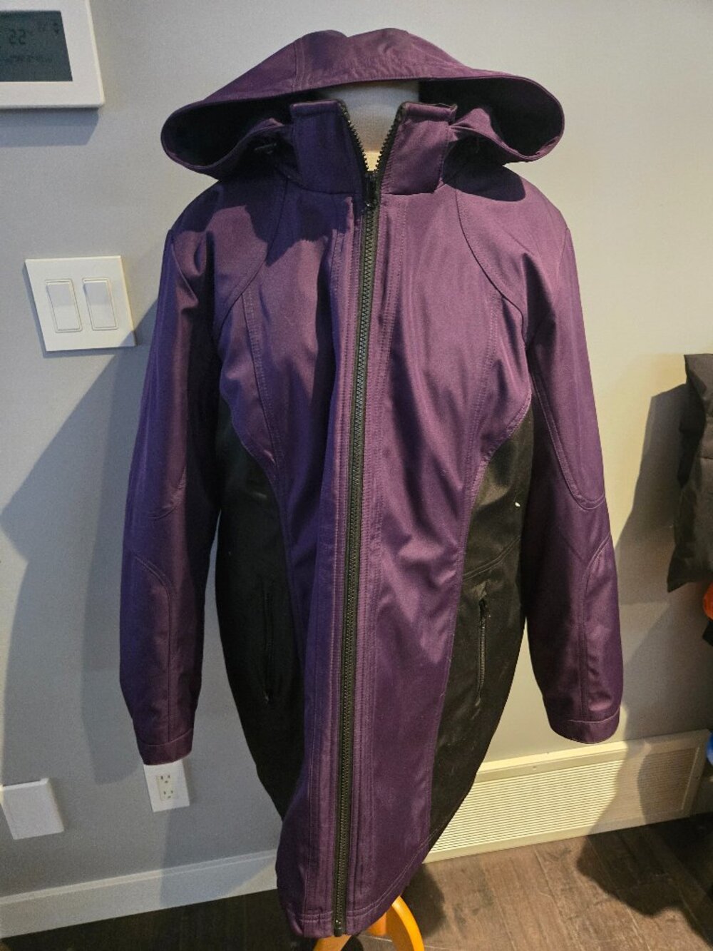 Cleo Petites Hooded Softshell Winter Parka | Size XXL Petite | Purple